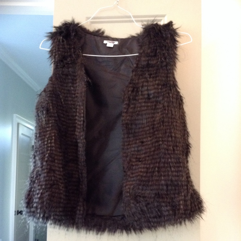 Brown and Black Fur Vest